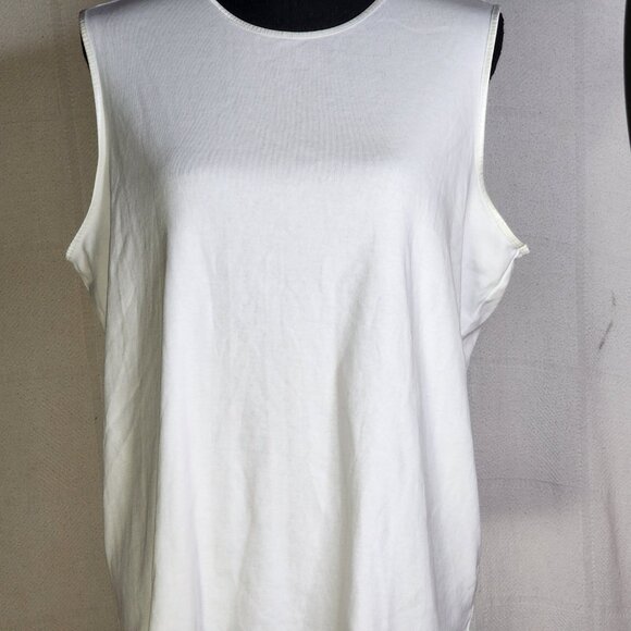 2pk CJ Banks White Cotton Satin Trim Sleeveless Camisole Tank Layering Top Sz 1X - Picture 4 of 16